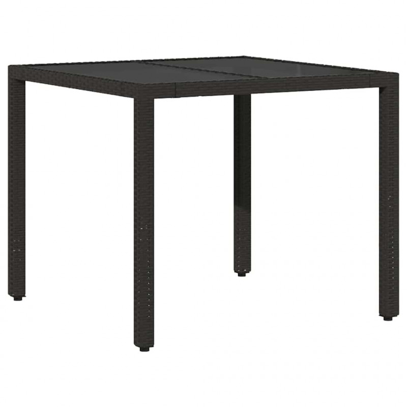 Zestaw do jadalni w ogrodzie 3 pcs Czarny polirattan