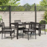 Zestaw do jadalni w ogrodzie 5 pcs Czarny polirattan