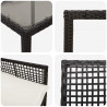 Zestaw do jadalni w ogrodzie 5 pcs Czarny polirattan
