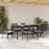 Zestaw do jadalni w ogrodzie 7 pcs Czarny polirattan