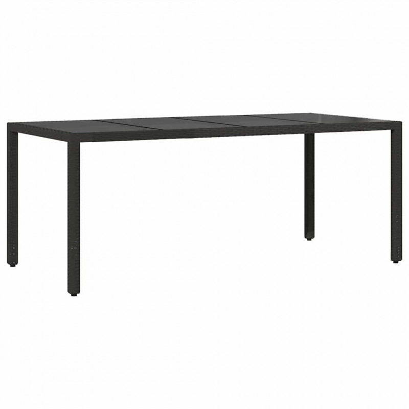 Zestaw do jadalni w ogrodzie 7 pcs Czarny polirattan