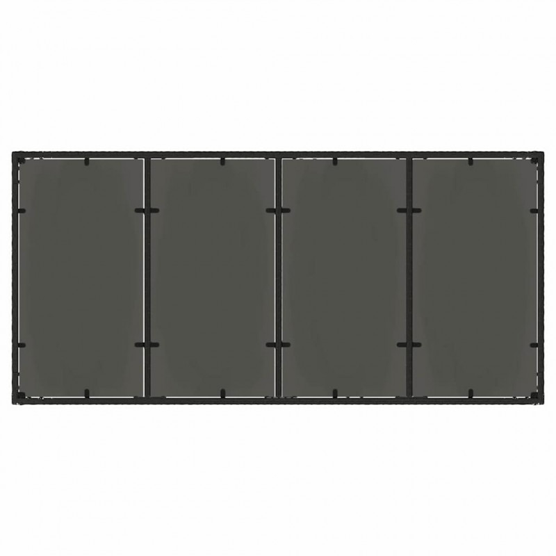 Zestaw do jadalni w ogrodzie 7 pcs Czarny polirattan