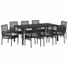Zestaw do jadalni w ogrodzie 9 pcs Czarny polirattan