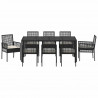Zestaw do jadalni w ogrodzie 9 pcs Czarny polirattan