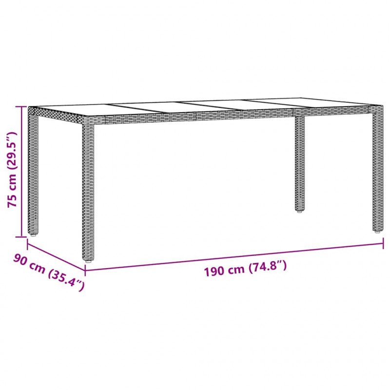 Zestaw do jadalni w ogrodzie 9 pcs Czarny polirattan