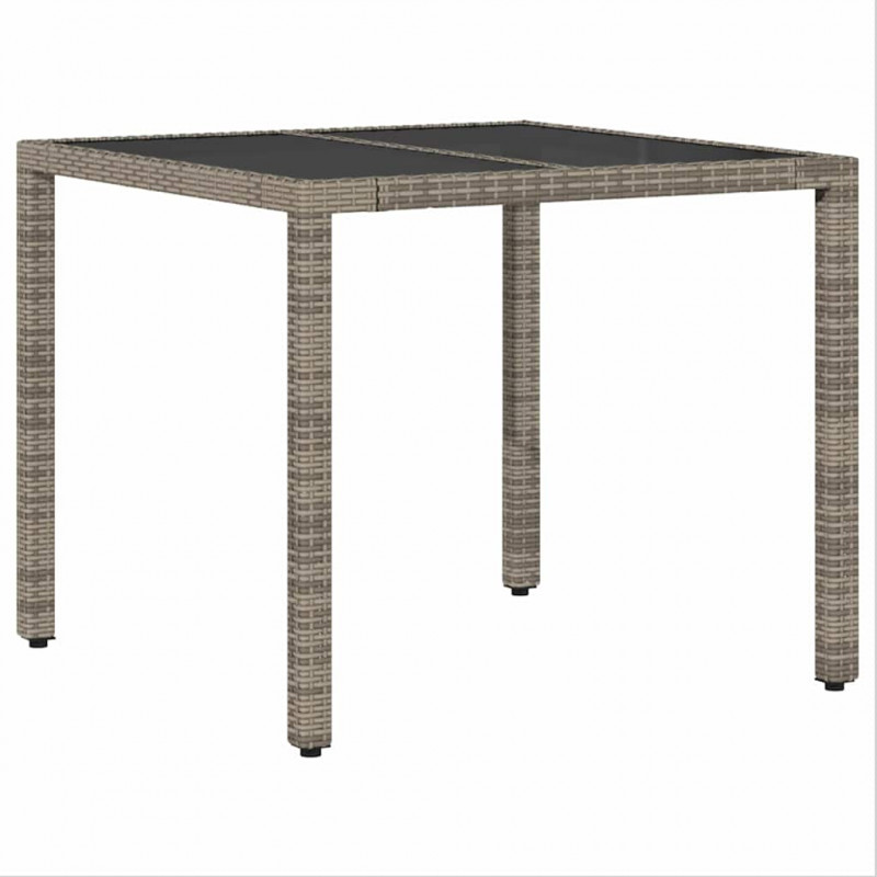 Zestaw do jadalni w ogrodzie 3 pcs Szary polirattan