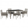 Zestaw do jadalni w ogrodzie 5 pcs Szary polirattan