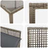 Zestaw do jadalni w ogrodzie 9 pcs Szary polirattan