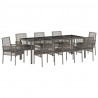 Zestaw do jadalni w ogrodzie 9 pcs Szary polirattan