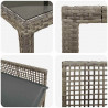 Zestaw do jadalni w ogrodzie 11 pcs Szary polirattan