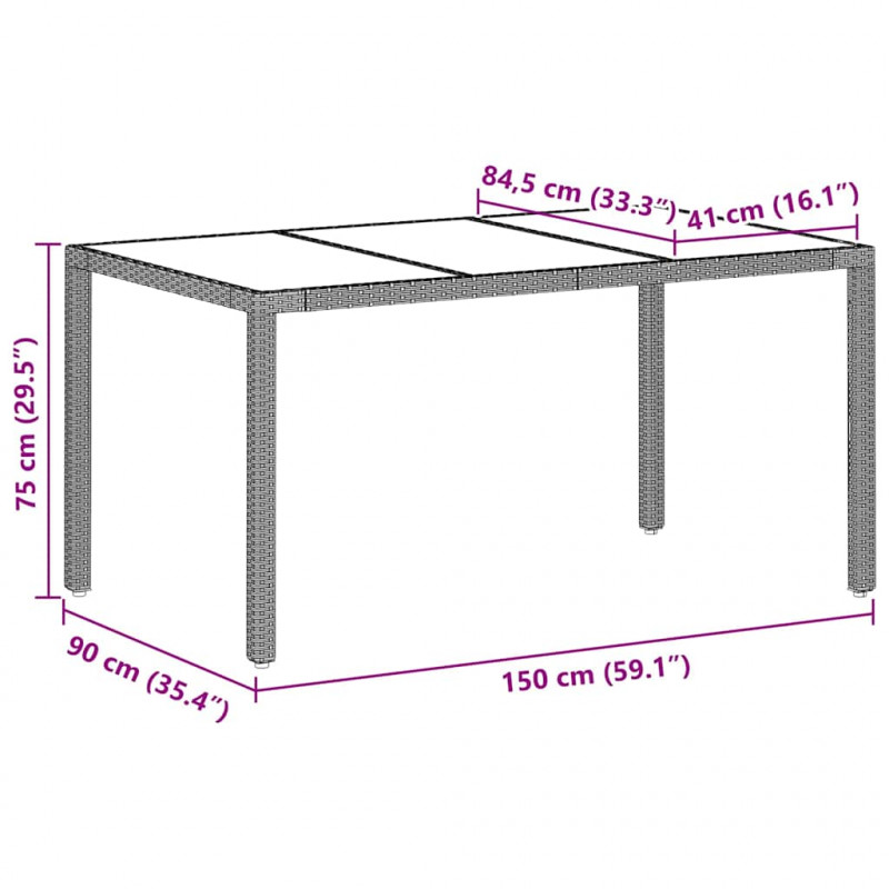 Zestaw do jadalni w ogrodzie 5 pcs Jasnoszary polirattan