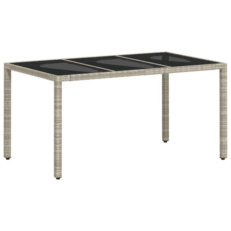 Zestaw do jadalni w ogrodzie 7 pcs Jasnoszary polirattan