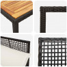 Zestaw do jadalni w ogrodzie 9 pcs Czarny polirattan
