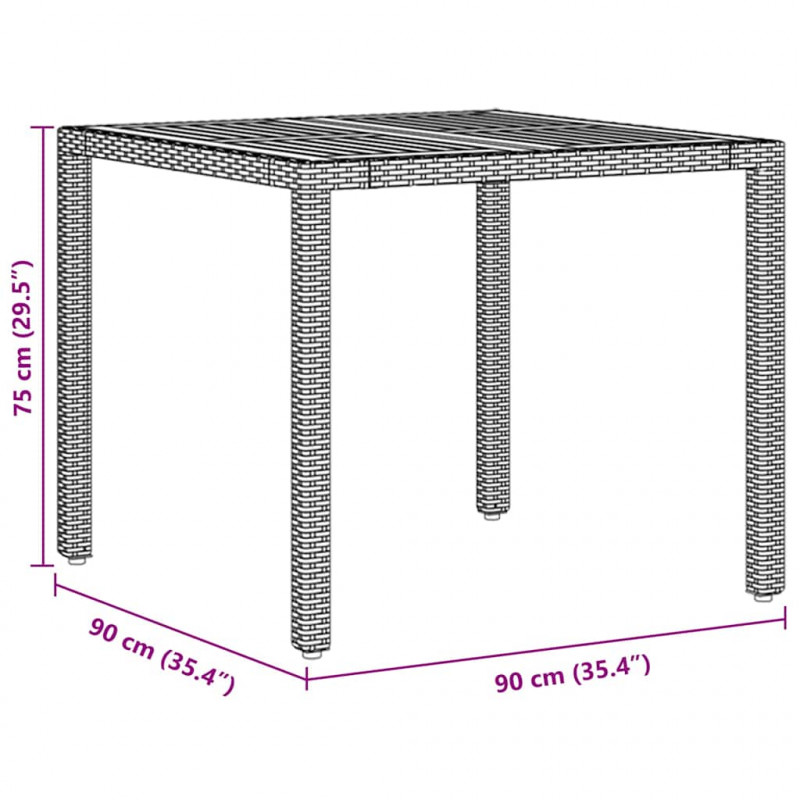 Zestaw do jadalni w ogrodzie 3 pcs Szary polirattan