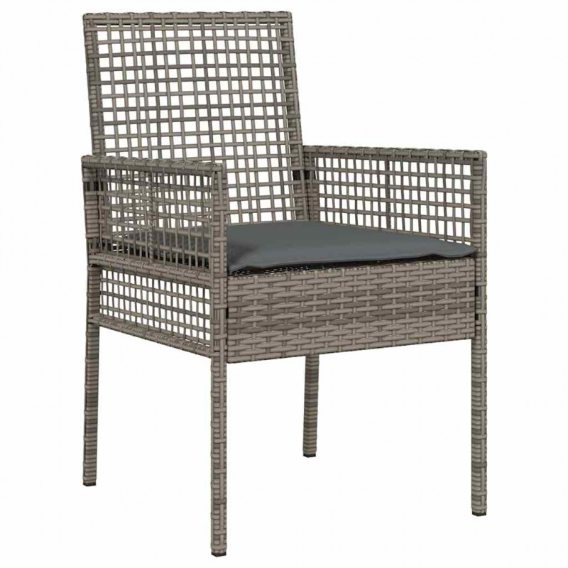 Zestaw do jadalni w ogrodzie 5 pcs Szary polirattan