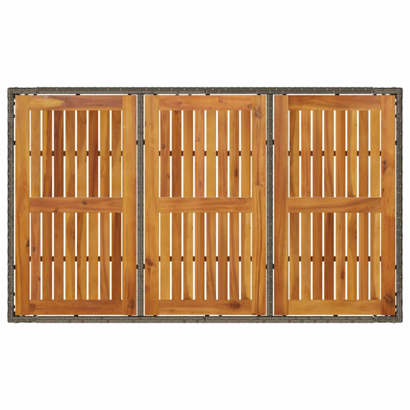 Zestaw do jadalni w ogrodzie 5 pcs Szary polirattan