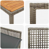 Zestaw do jadalni w ogrodzie 9 pcs Szary polirattan