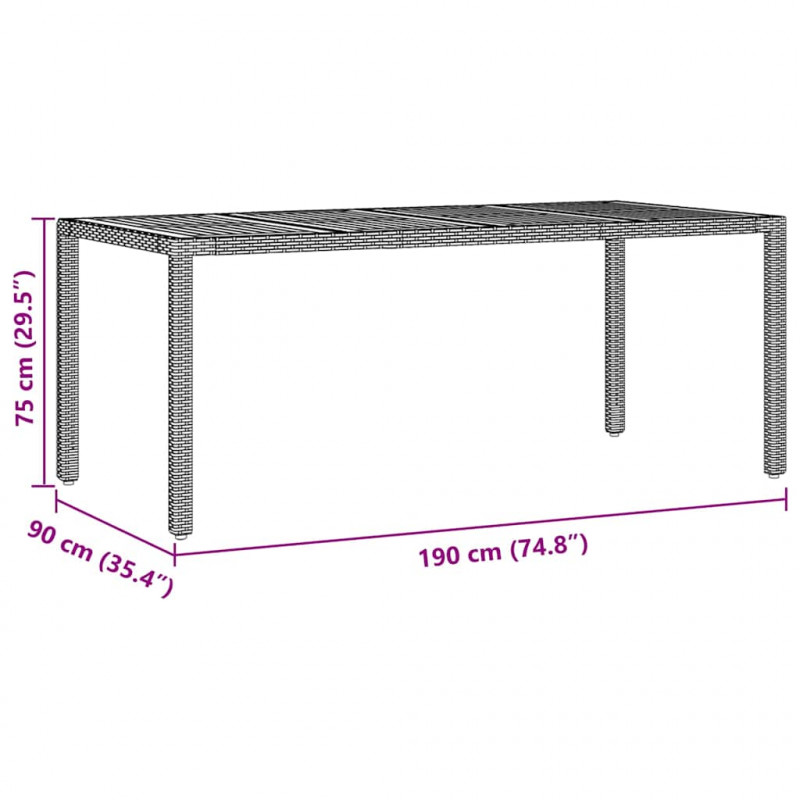 Zestaw do jadalni w ogrodzie 9 pcs Szary polirattan