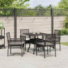 Zestaw do jadalni w ogrodzie 5 pcs Czarny polirattan