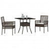 Zestaw do jadalni w ogrodzie 3 pcs Brązowy polirattan