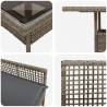 Zestaw do jadalni w ogrodzie 3 pcs Szary polirattan