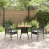Zestaw do jadalni w ogrodzie 3 pcs Czarny polirattan