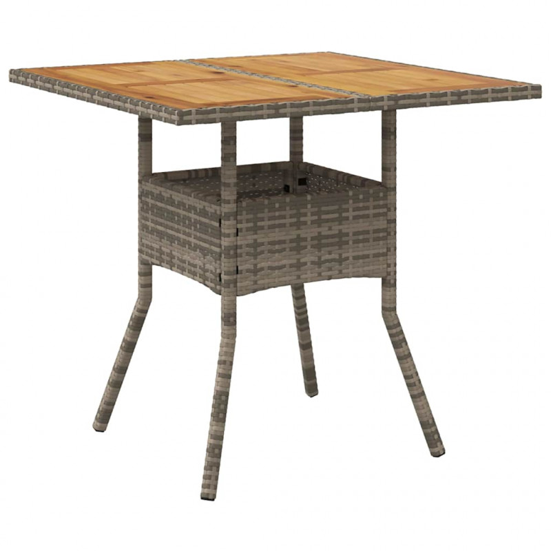 Zestaw do jadalni w ogrodzie 3 pcs Szary polirattan