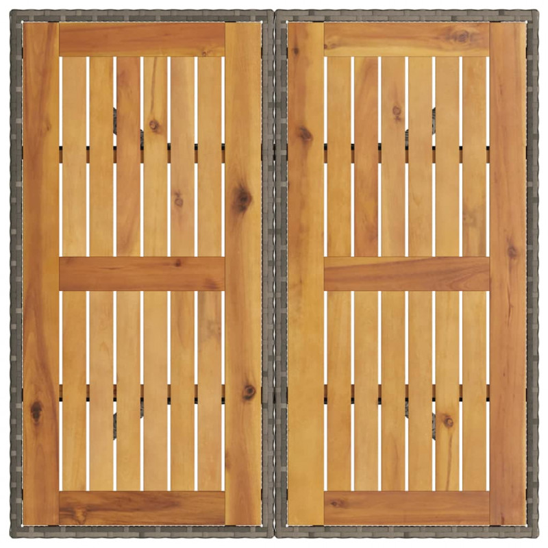 Zestaw do jadalni w ogrodzie 3 pcs Szary polirattan