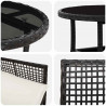 Zestaw do jadalni w ogrodzie 3 pcs Czarny polirattan