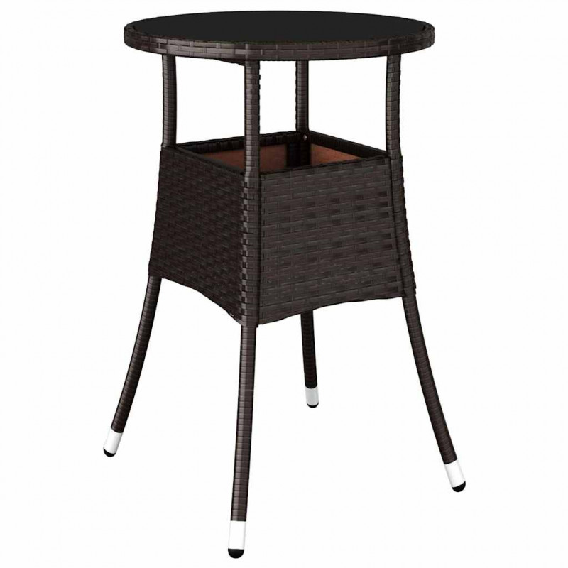 Zestaw do jadalni w ogrodzie 3 pcs Brązowy polirattan