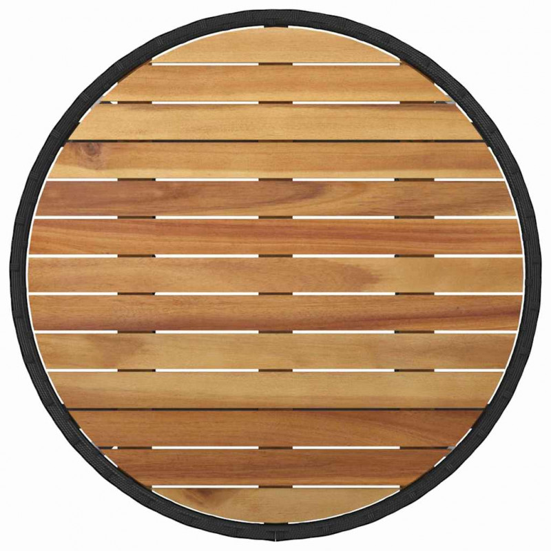 Zestaw do jadalni w ogrodzie 3 pcs Czarny polirattan