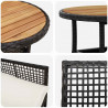 Zestaw do jadalni w ogrodzie 3 pcs Czarny polirattan