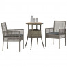 Zestaw do jadalni w ogrodzie 3 pcs Szary polirattan