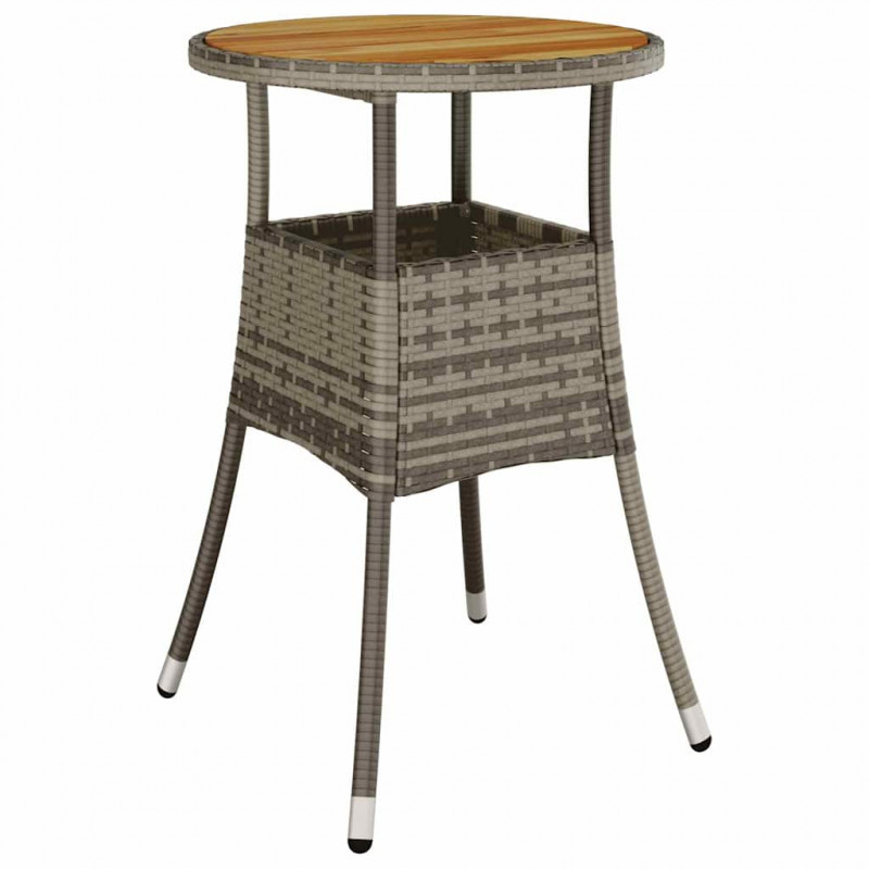 Zestaw do jadalni w ogrodzie 3 pcs Szary polirattan