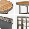 Zestaw do jadalni w ogrodzie 3 pcs Szary polirattan