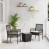 Zestaw Bistro Ogrodowego 3 pcs Czarny polirattan