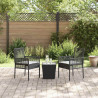 Zestaw Bistro Ogrodowego 3 pcs Czarny polirattan