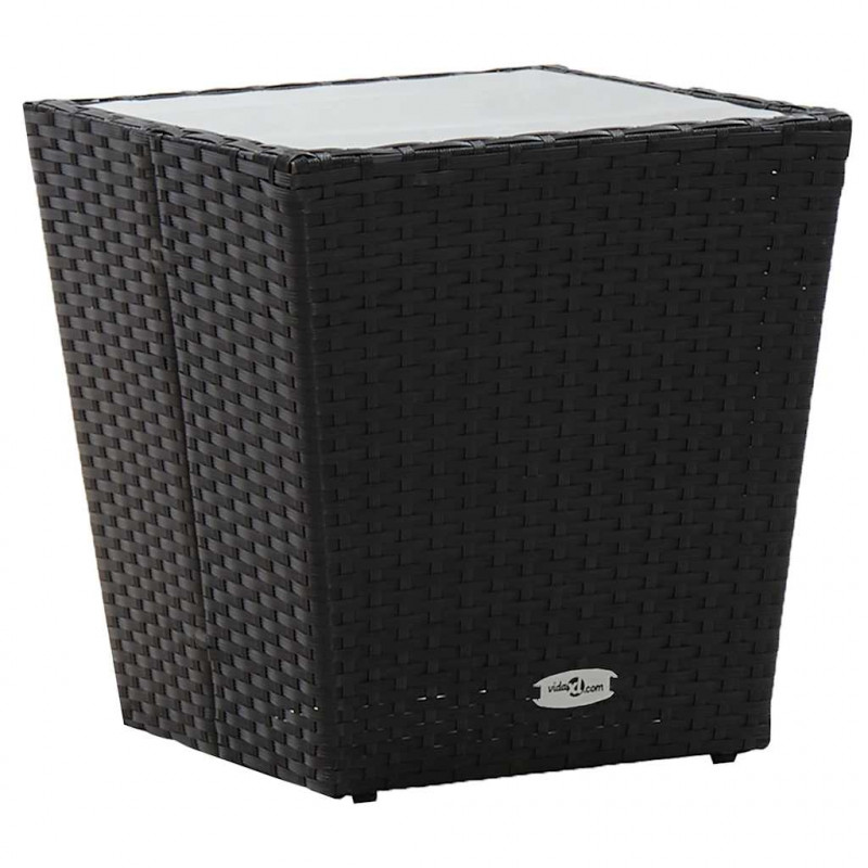 Zestaw Bistro Ogrodowego 3 pcs Czarny polirattan