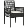 Zestaw Bistro Ogrodowego 3 pcs Czarny polirattan