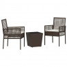 Zestaw Bistro Ogrodowego 3 pcs Brązowy polirattan