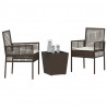 Zestaw Bistro Ogrodowego 3 pcs Brązowy polirattan
