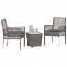 Zestaw Bistro Ogrodowego 3 pcs Szary polirattan