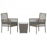 Zestaw Bistro Ogrodowego 3 pcs Szary polirattan