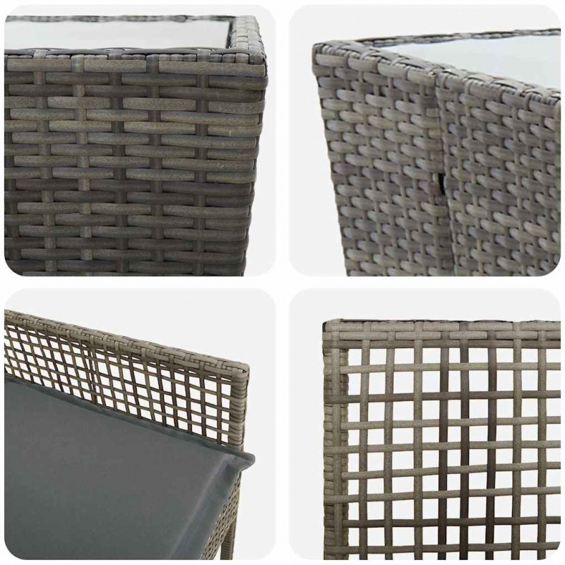 Zestaw Bistro Ogrodowego 3 pcs Szary polirattan