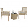Zestaw Bistro Ogrodowego 3 pcs Beżowy polirattan