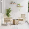 Zestaw Bistro Ogrodowego 3 pcs Beżowy polirattan