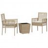 Zestaw Bistro Ogrodowego 3 pcs Beżowy polirattan