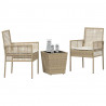 Zestaw Bistro Ogrodowego 3 pcs Beżowy polirattan