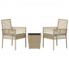 Zestaw Bistro Ogrodowego 3 pcs Beżowy polirattan
