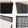 Zestaw Bistro Ogrodowego 3 pcs Czarny polirattan